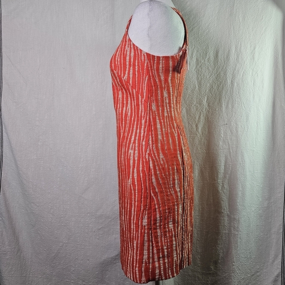 Milly Zebra Jacquard Womens Dress Sz 0 Persimmon Raceback Knee Length - Picture 4 of 15